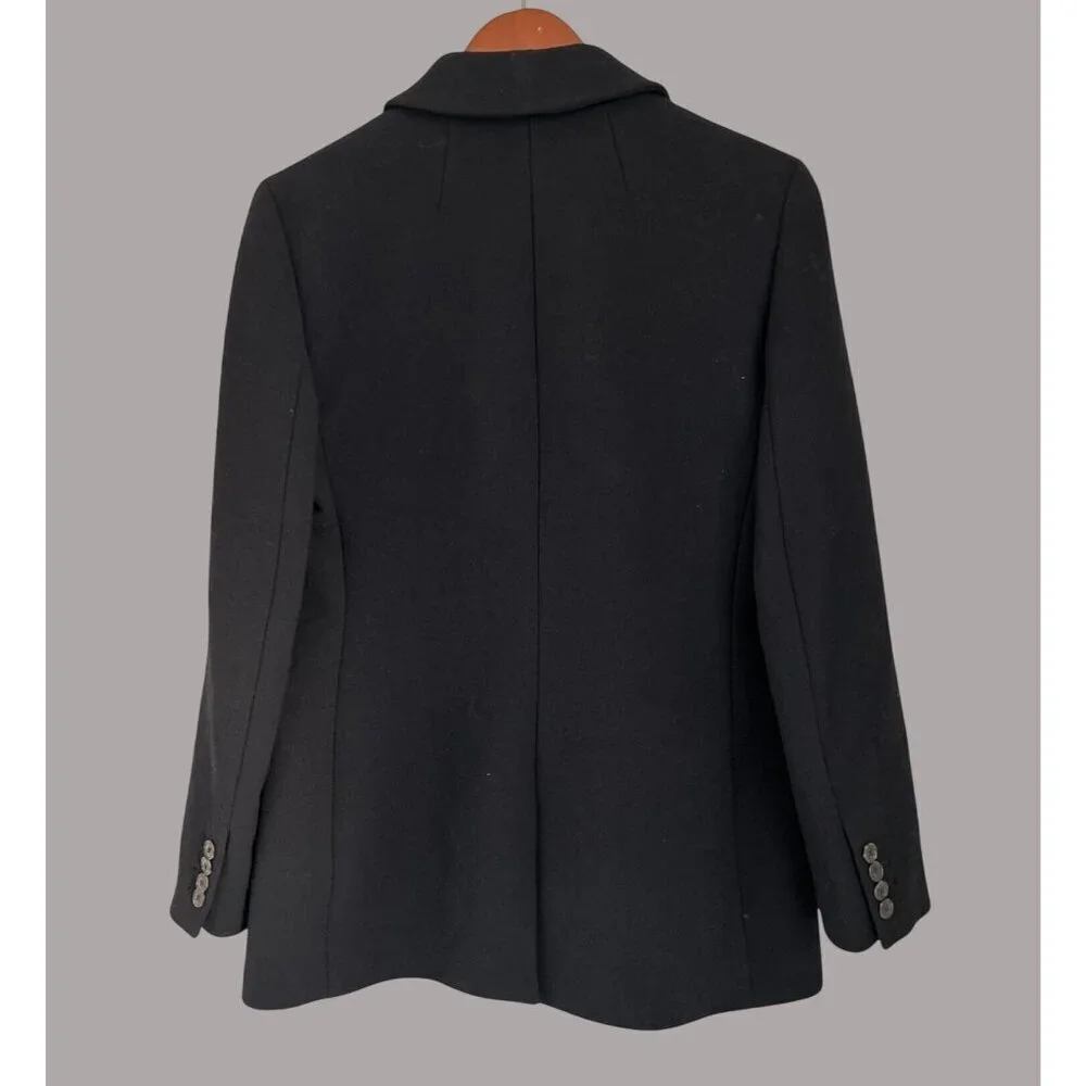 J. CREW Black Coat JACKET Italian Double Cloth Outdoor Wool Size 6 - Picture 7 of 11